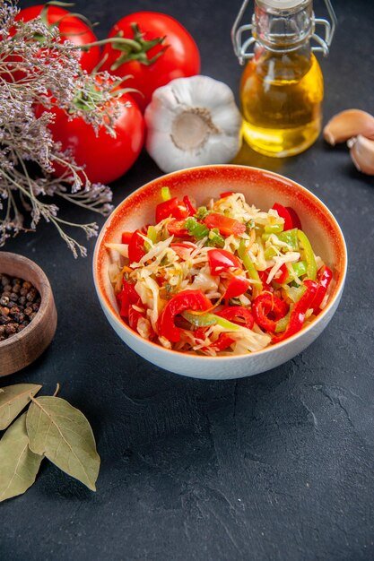 front-view-fresh-pepper-salad-with-red-tomatoes-dark-background-health-diet-colour-horizontal-food-meal-dish-bread_461922-26865